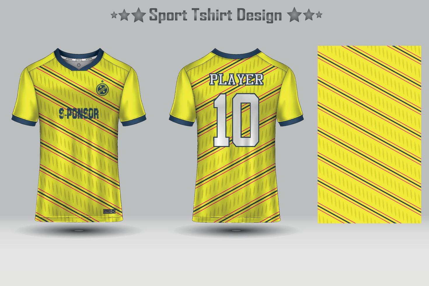 Fußballsport Jersey Mockup abstraktes geometrisches Muster T-Shirt Design vektor