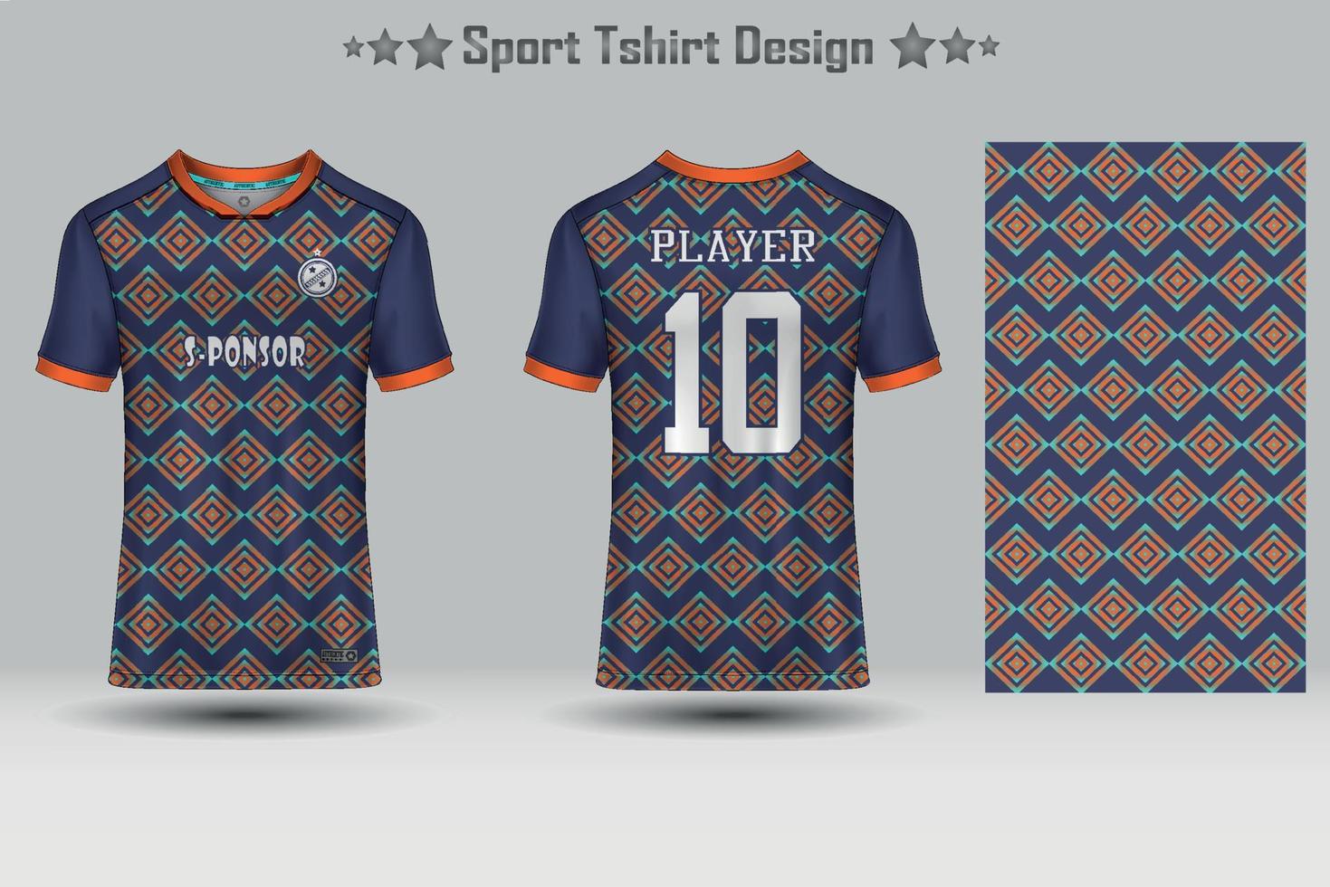 fotboll jersey attrapp och sport jersey attrapp med abstrakt geometrisk mönster vektor