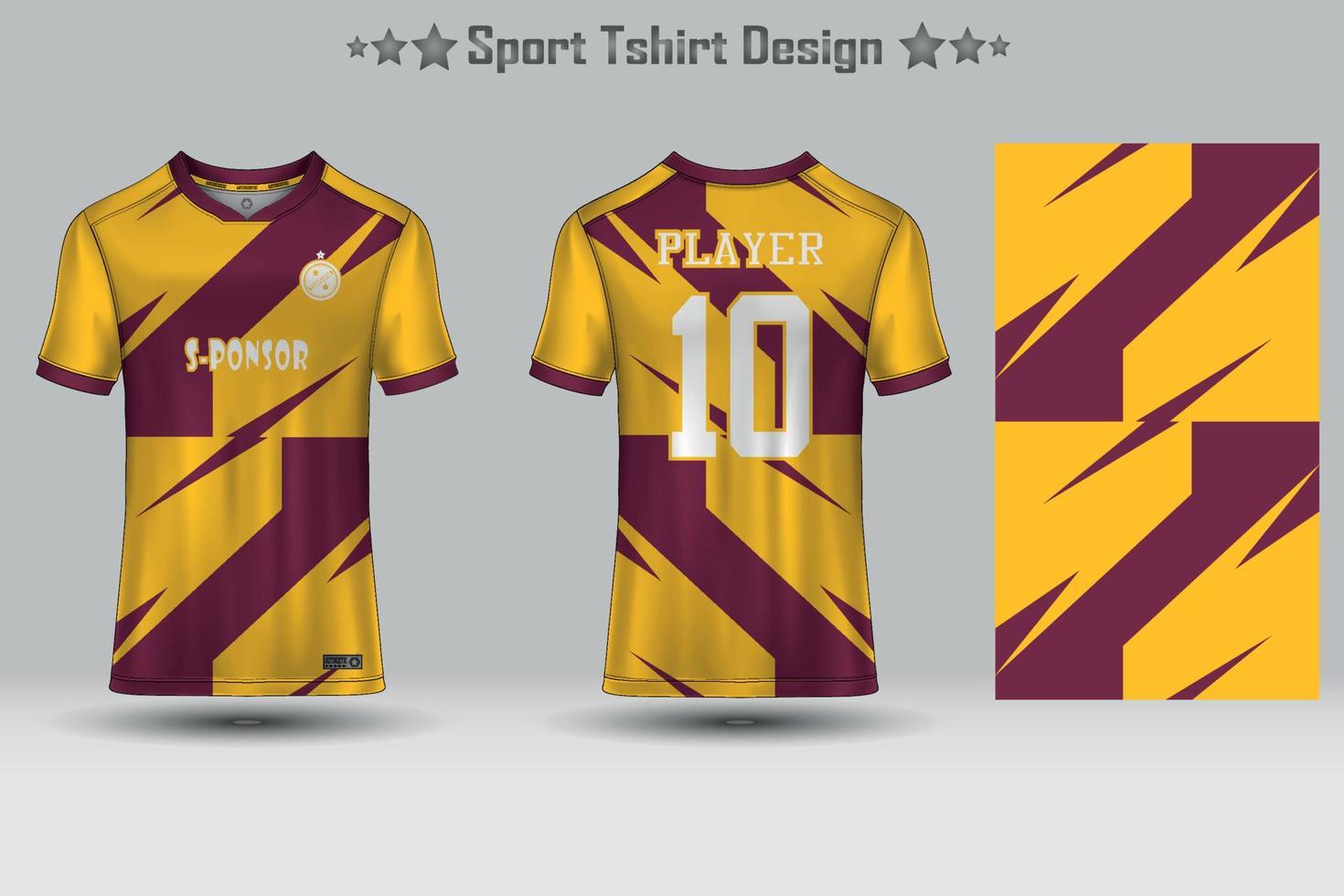 Fußballsport Jersey Mockup abstraktes geometrisches Muster T-Shirt Design vektor