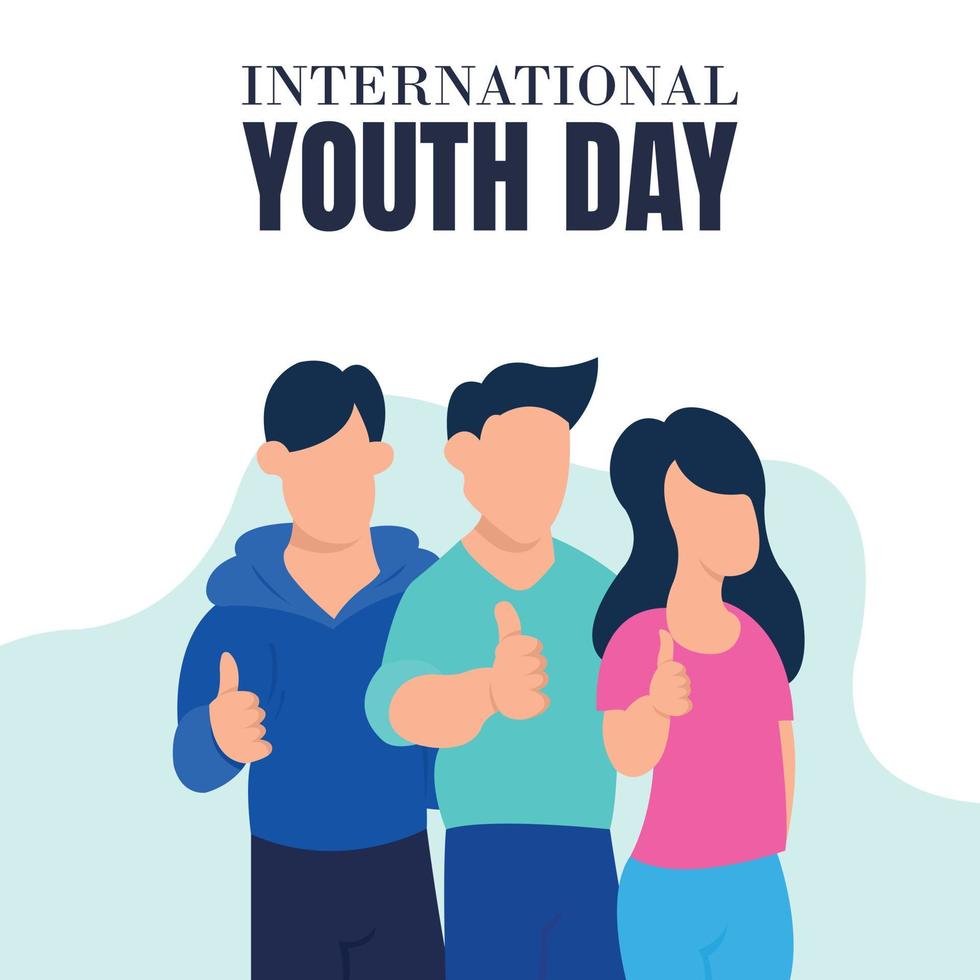 illustration vektor grafisk av tre ung män tummen upp tillsammans, perfekt för internationell ungdom dag, fira, hälsning kort, etc.