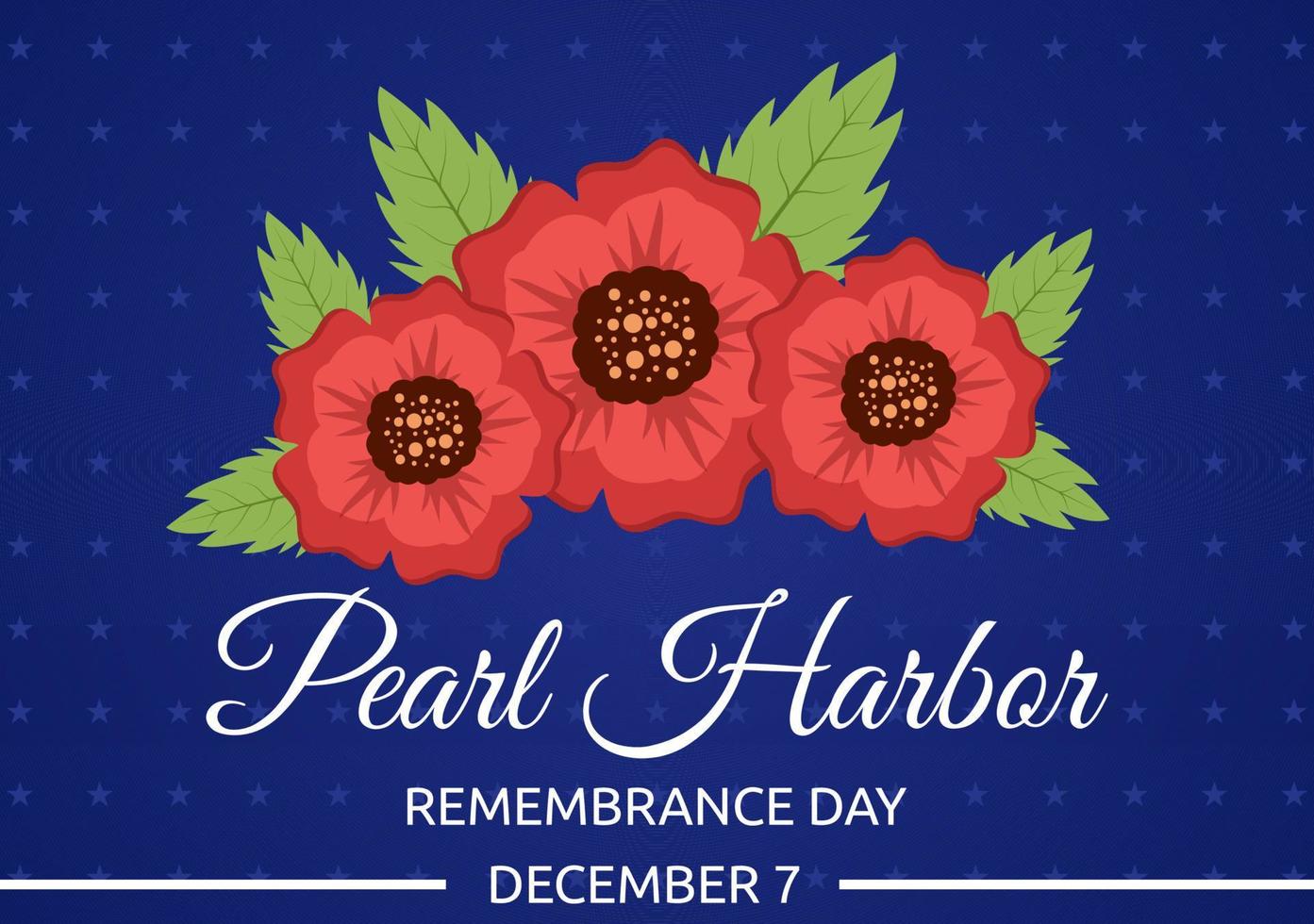 happy pearl harbour gedenktag am 7. dezember vorlage handgezeichnete cartoon flache illustration für nationales denkmal der zeremonie vektor