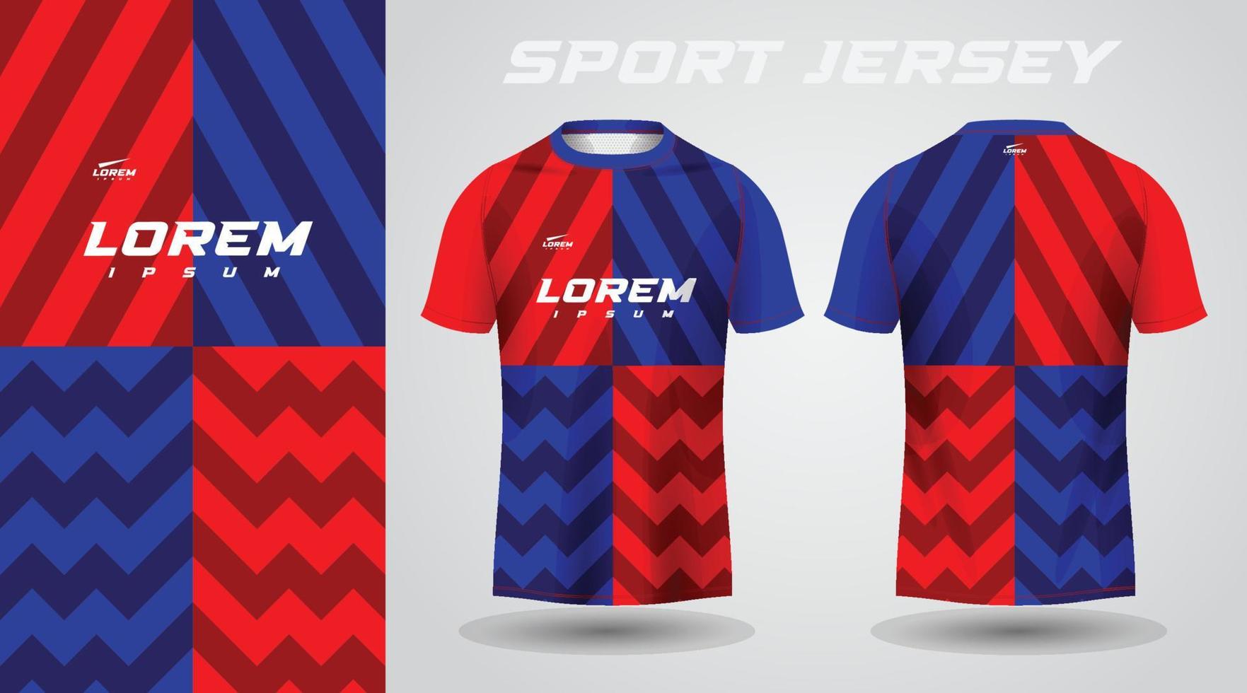 rot-blaues Hemd-Sport-Jersey-Design vektor