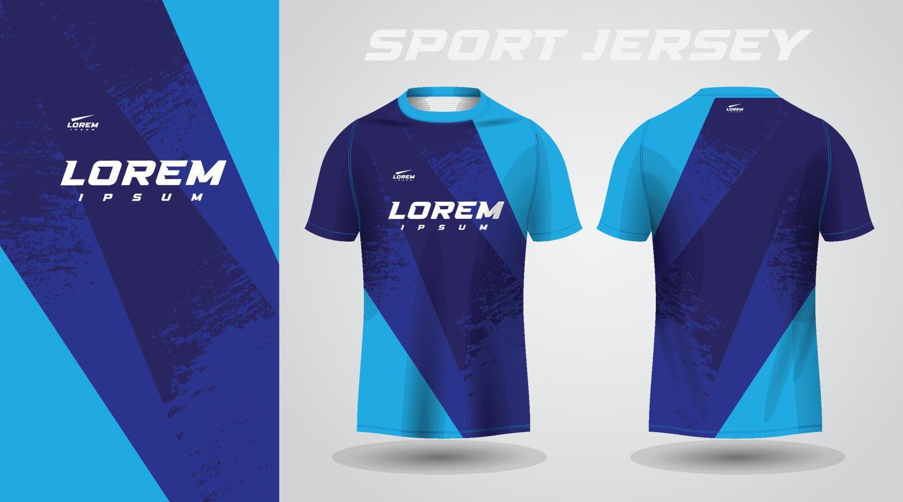 blå skjorta sport jersey design vektor