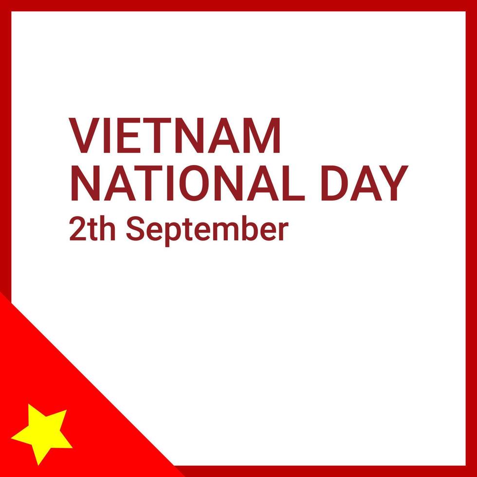 vietnam nationell dag hälsningar. med en minimalistisk och enkel begrepp vektor