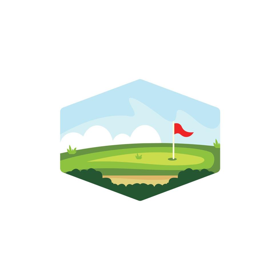 fält golf sport landskaps kreativ design vektor