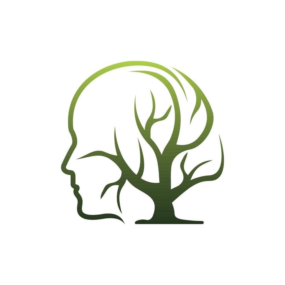 kopf baum natur ökologie illustration logo vektor
