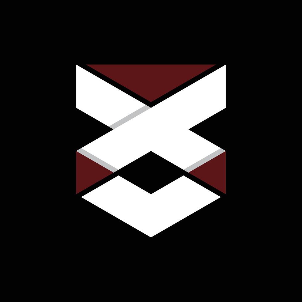 brev x skydda geometrisk modern logotyp vektor