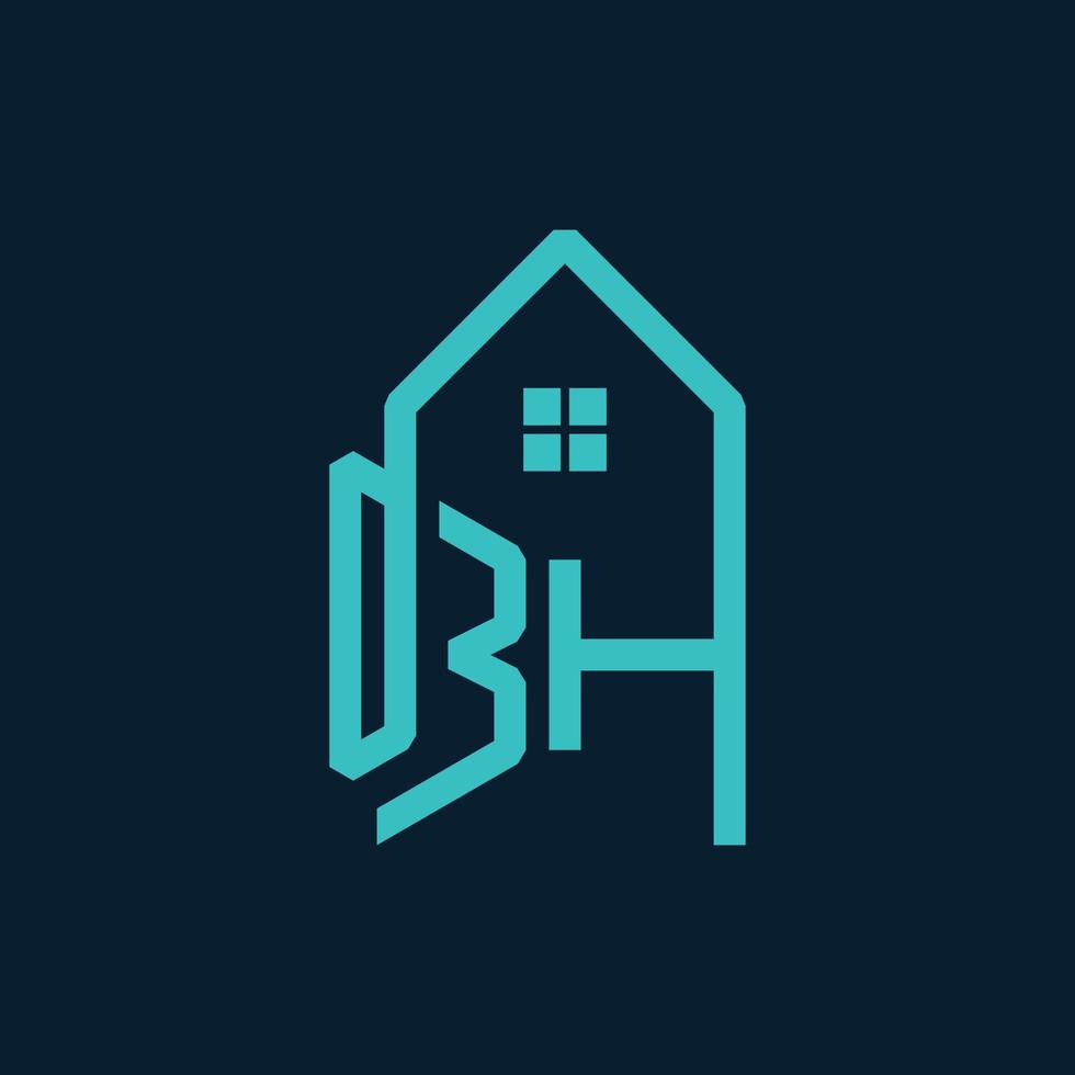 buchstabe bh home realty einfaches logo vektor