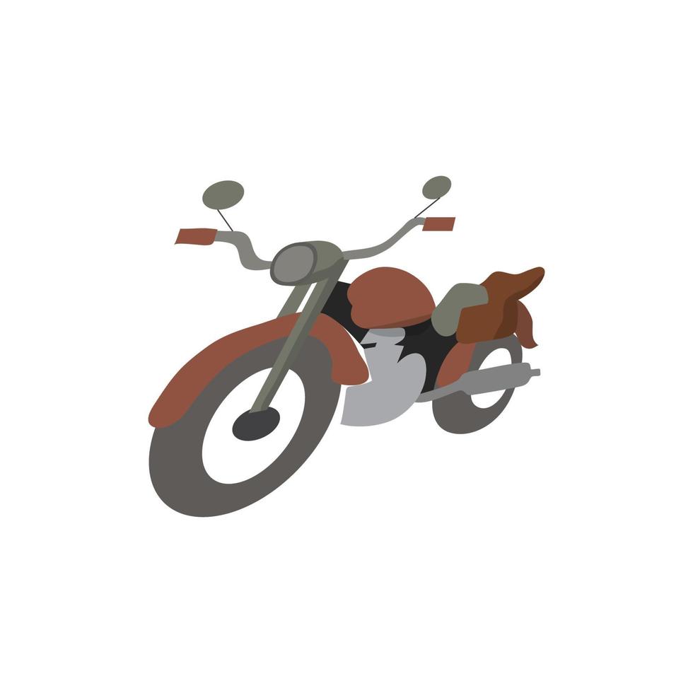 Vintage-Vektor-Motorrad mit flacher Illustration vektor