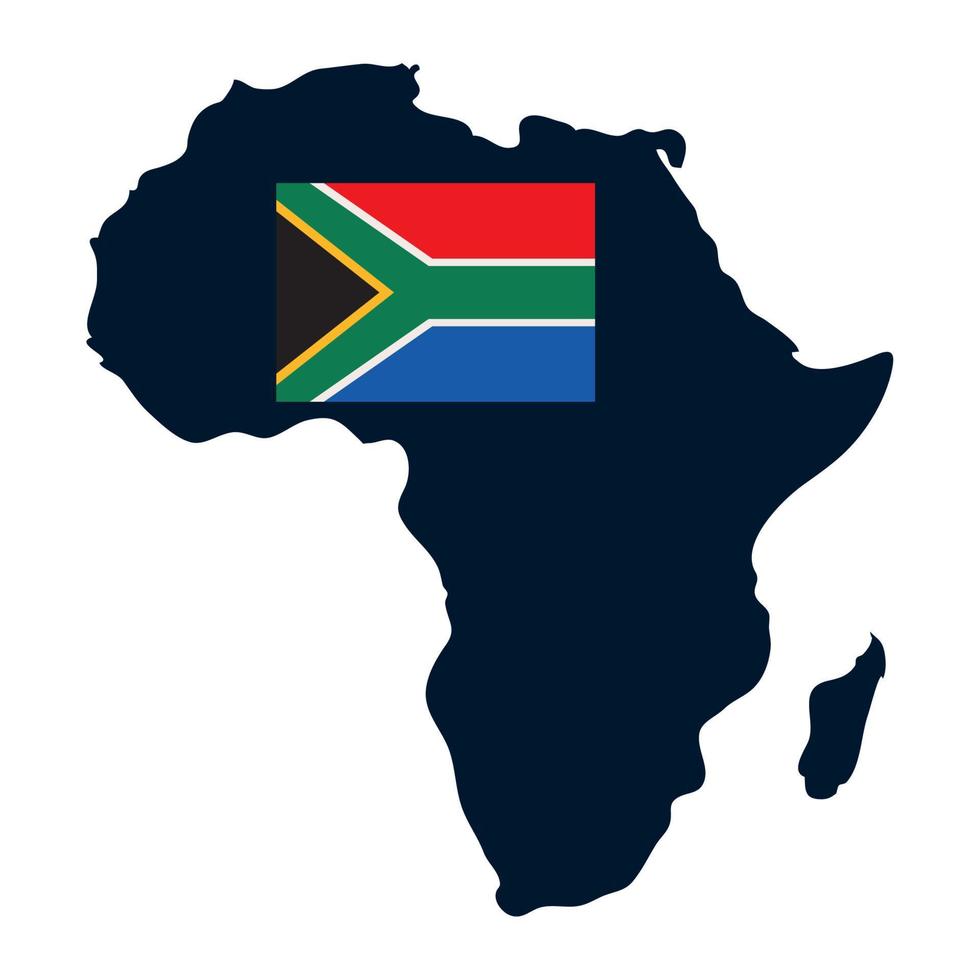 Karte und südafrikanische Flagge vektor
