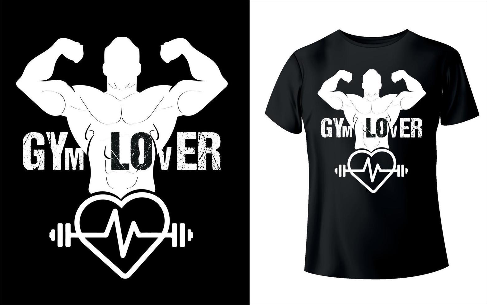 Gym älskare t-shirt design vektor