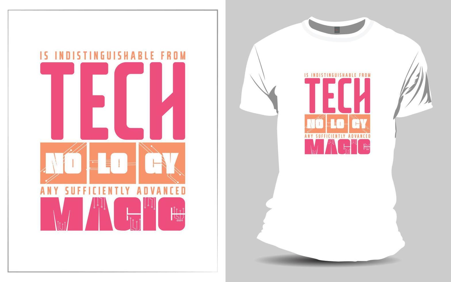 technologiebezogenes T-Shirt-Design vektor