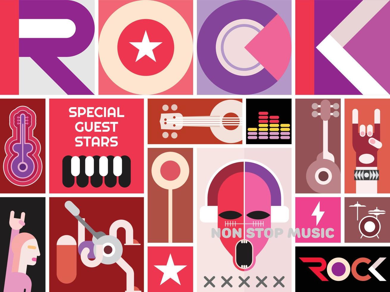 Rock-Konzert-Poster-Template-Design vektor