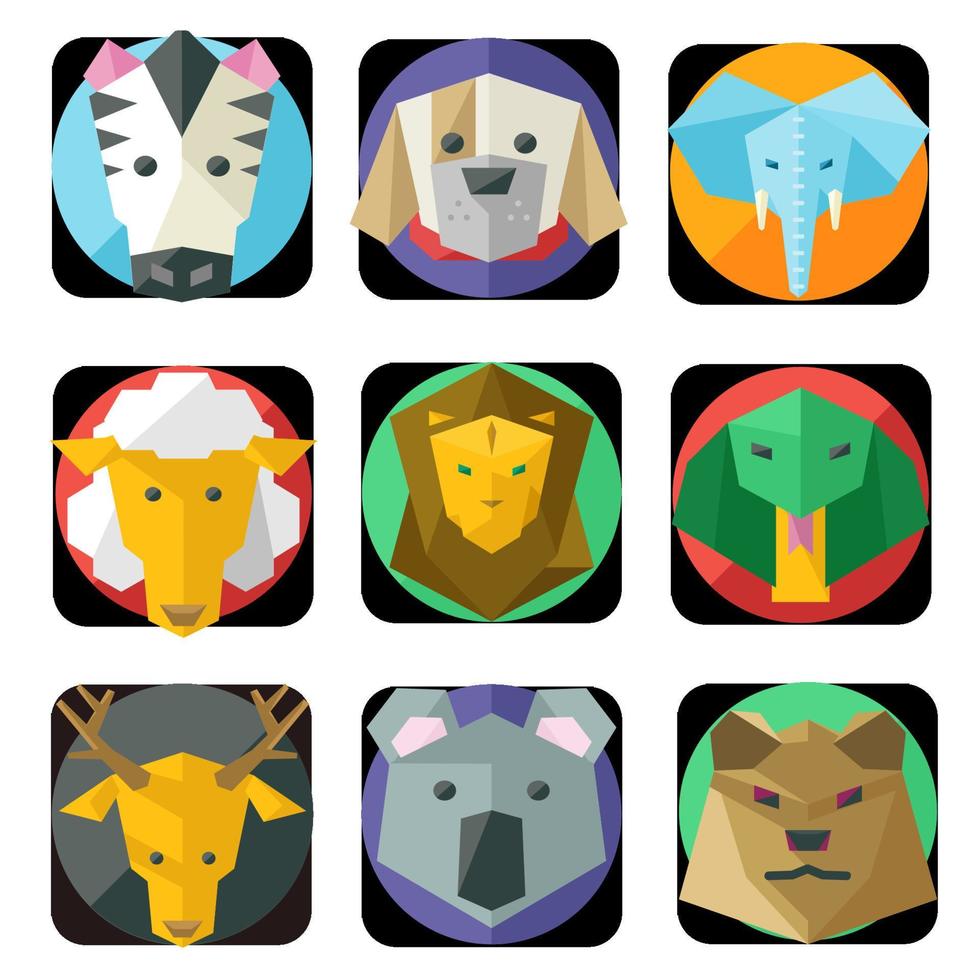 full uppsättning av djur- karaktär ikoner med transparent bakgrund vektor