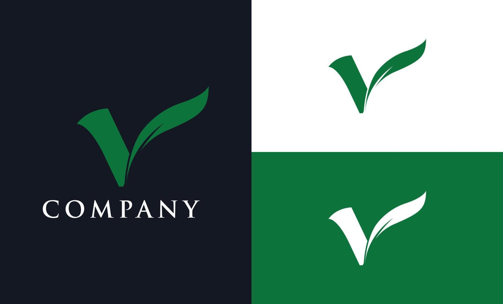 vegan v brev logotyp design fri ladda ner vektor