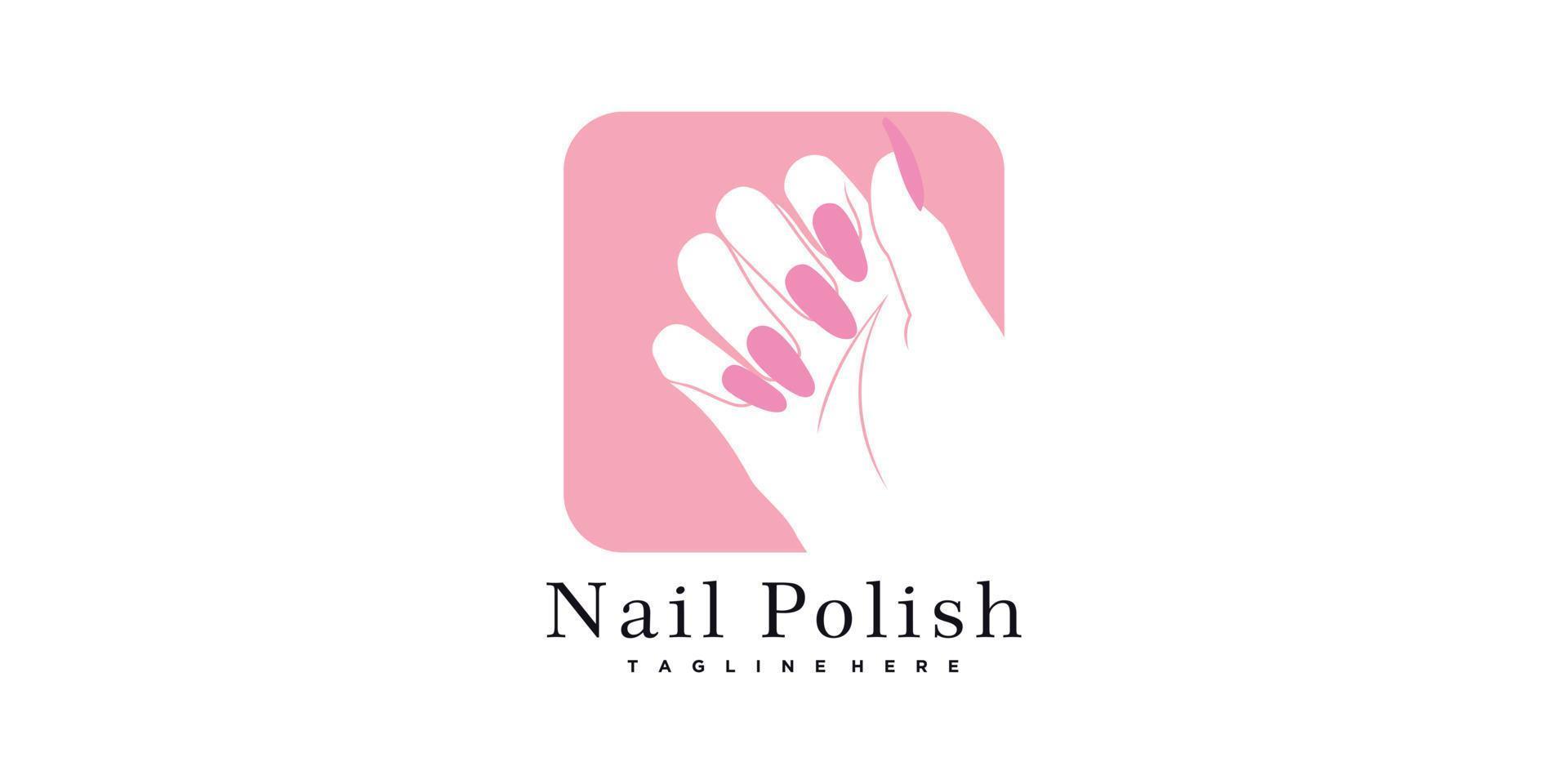 Nagelschönheitssalon-Logo-Designvektor mit kreativem Konzept-Premium-Vektor vektor