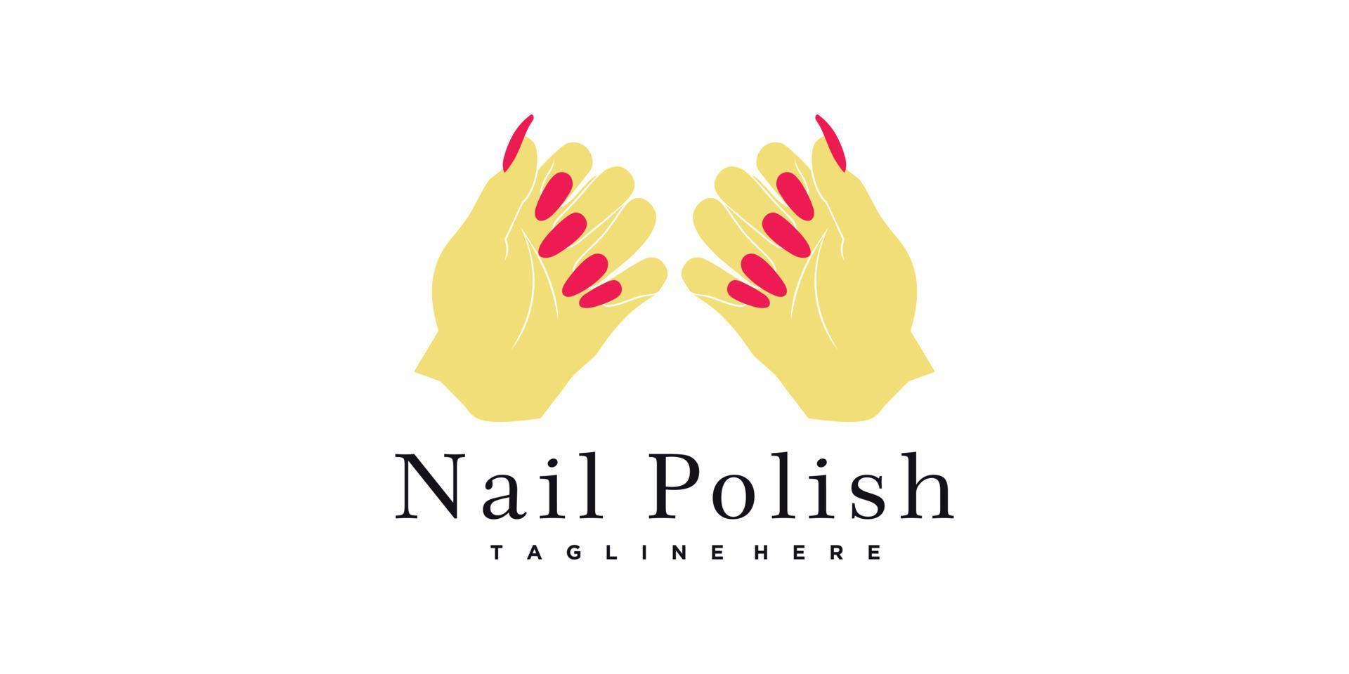 Nagelschönheitssalon-Logo-Designvektor mit kreativem Konzept-Premium-Vektor vektor