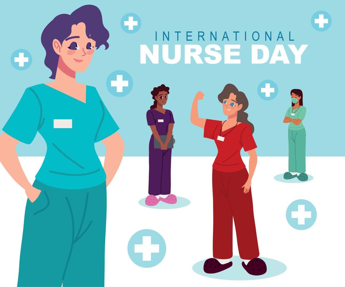 internationell sjuksköterska dag, vektor kort