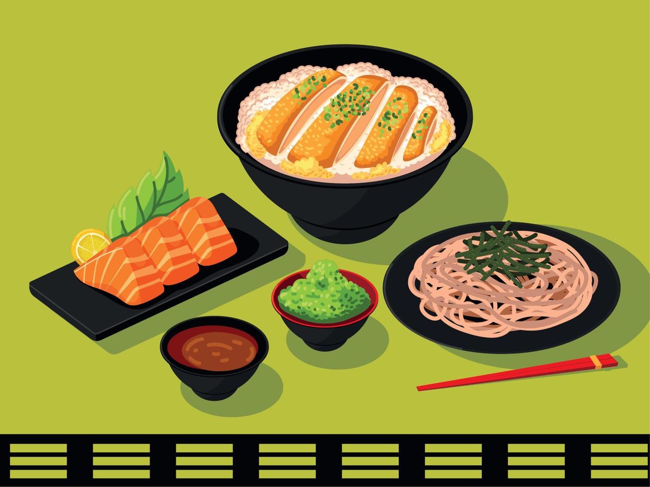 typisk japansk mat vektor