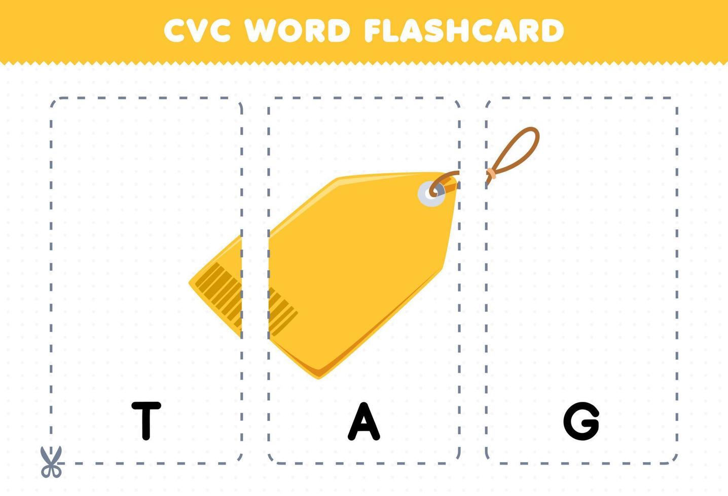 utbildning spel för barn inlärning konsonant vokal konsonant ord med söt tecknad serie märka illustration tryckbar Flash-kort vektor