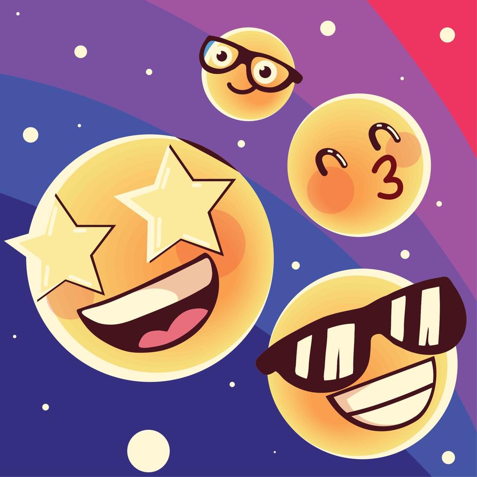 fröhliche Emoji-Ausdrücke vektor