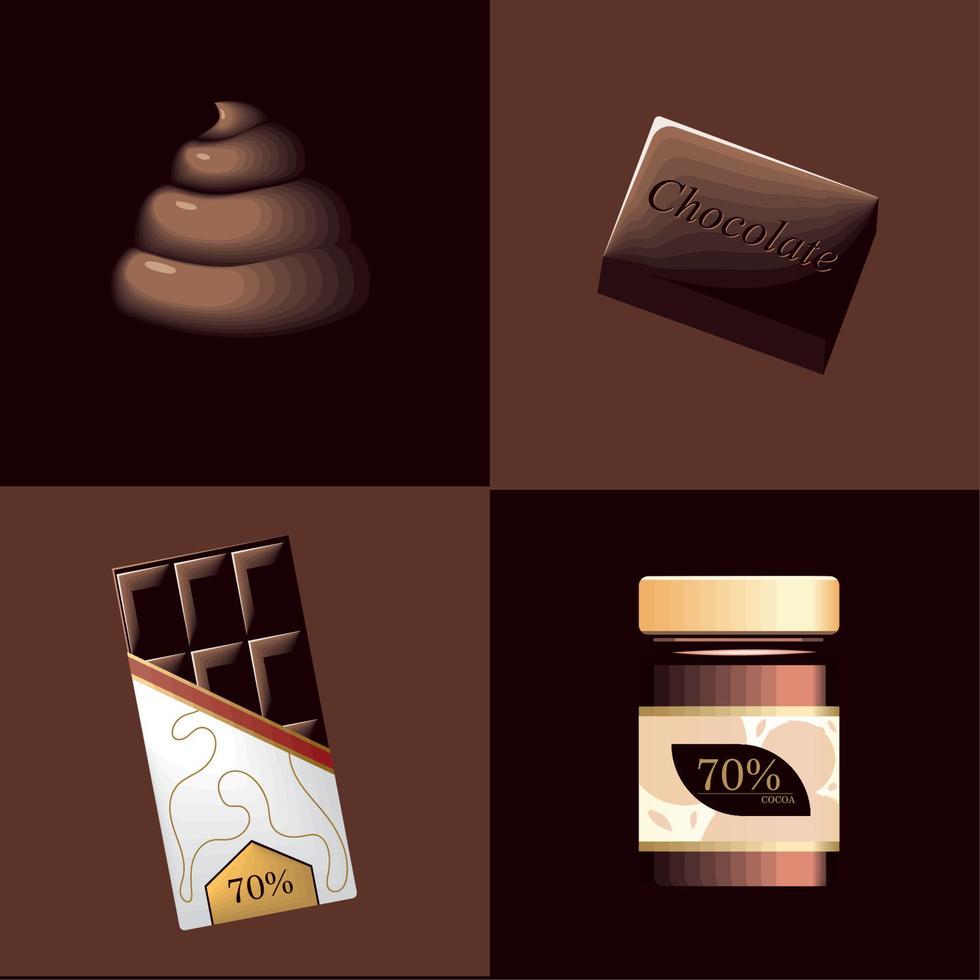 ikoner choklad förpackning attrapp vektor