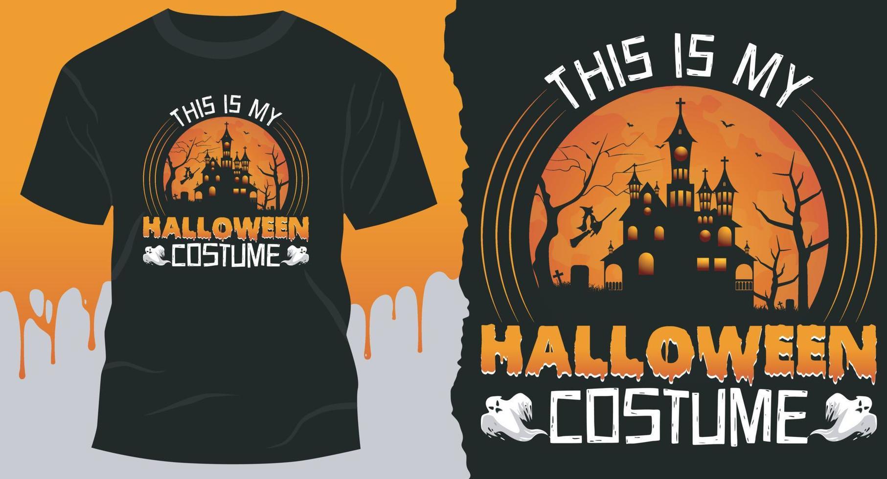 Dies ist mein Halloween-Kostüm, Halloween-Zitat-T-Shirt-Design vektor