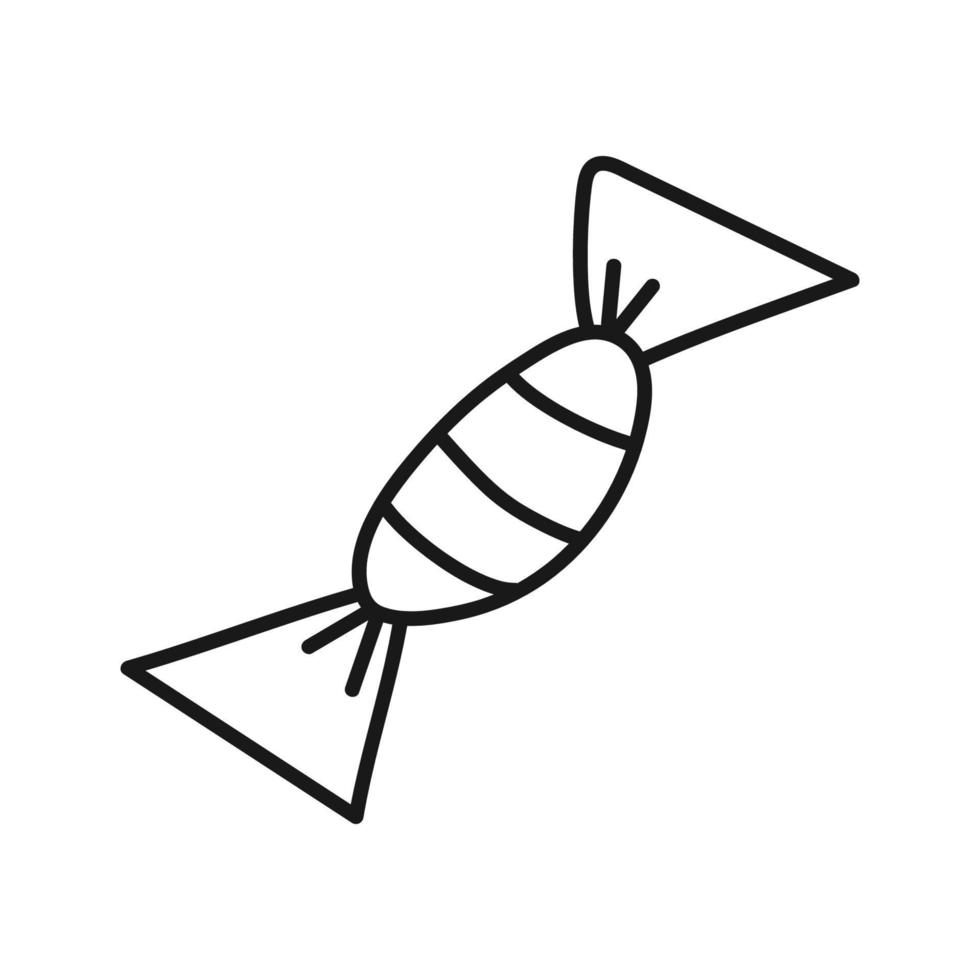 godis insvept med doodle-stil Ränder. vektor isolerat bild för använda sig av i hemsida eller skriva ut design