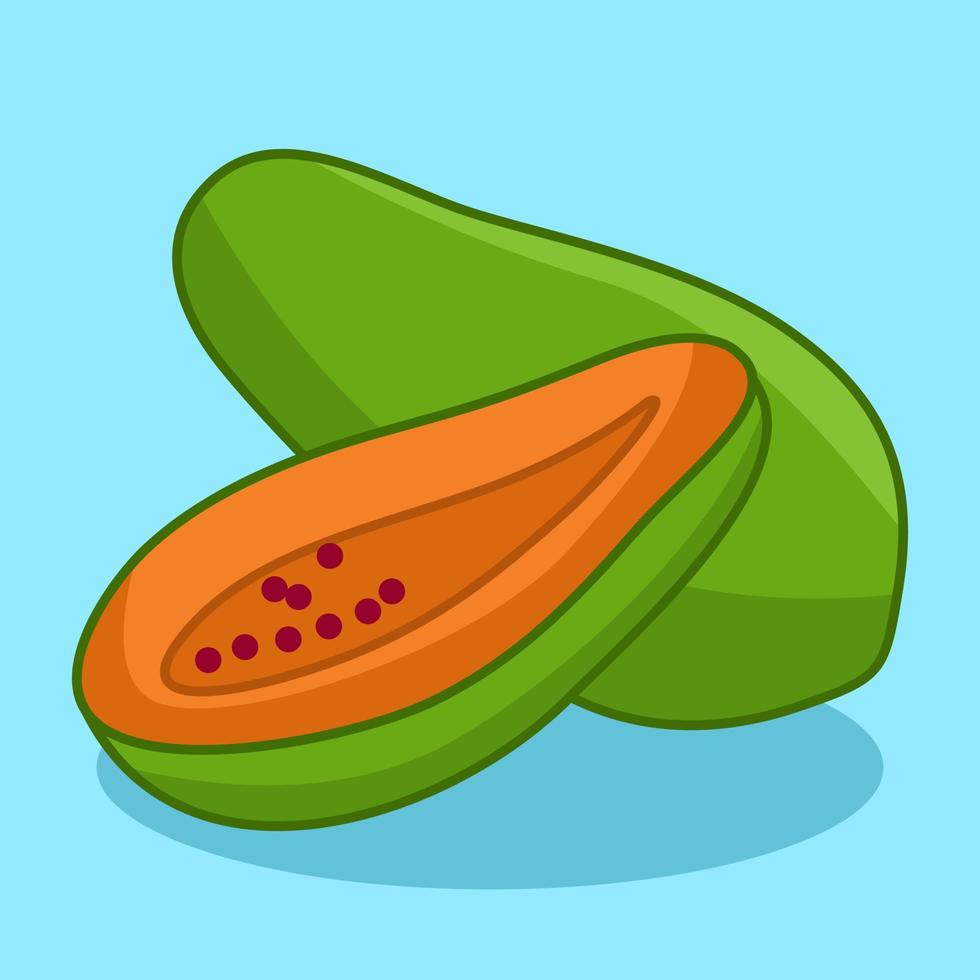 vektor illustration av söt orange papaya frukt
