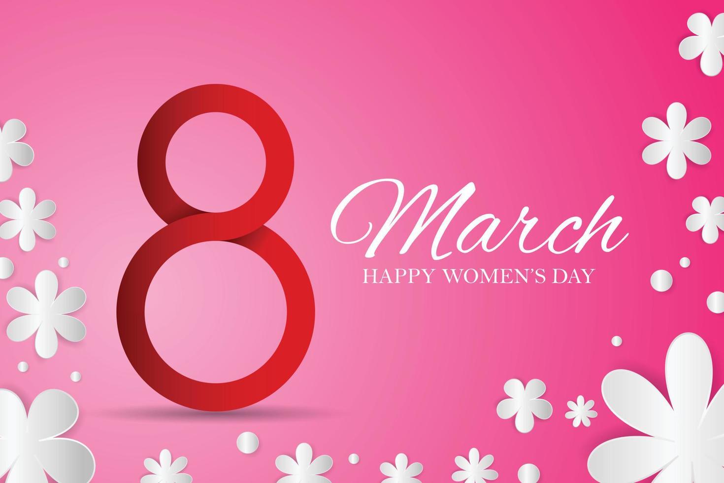 Mars 8. internationell kvinnors dag hälsning kort papper skära för din design. vektor illustration