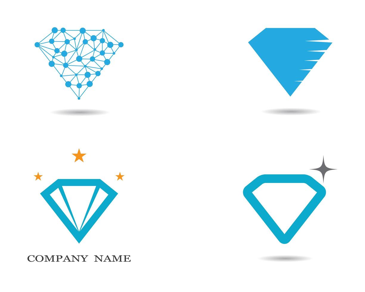 Diamant Symbol Logo Set vektor