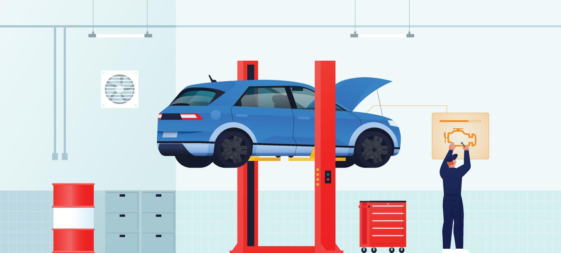 Auto-Werkstatt-Vektor-Illustration vektor