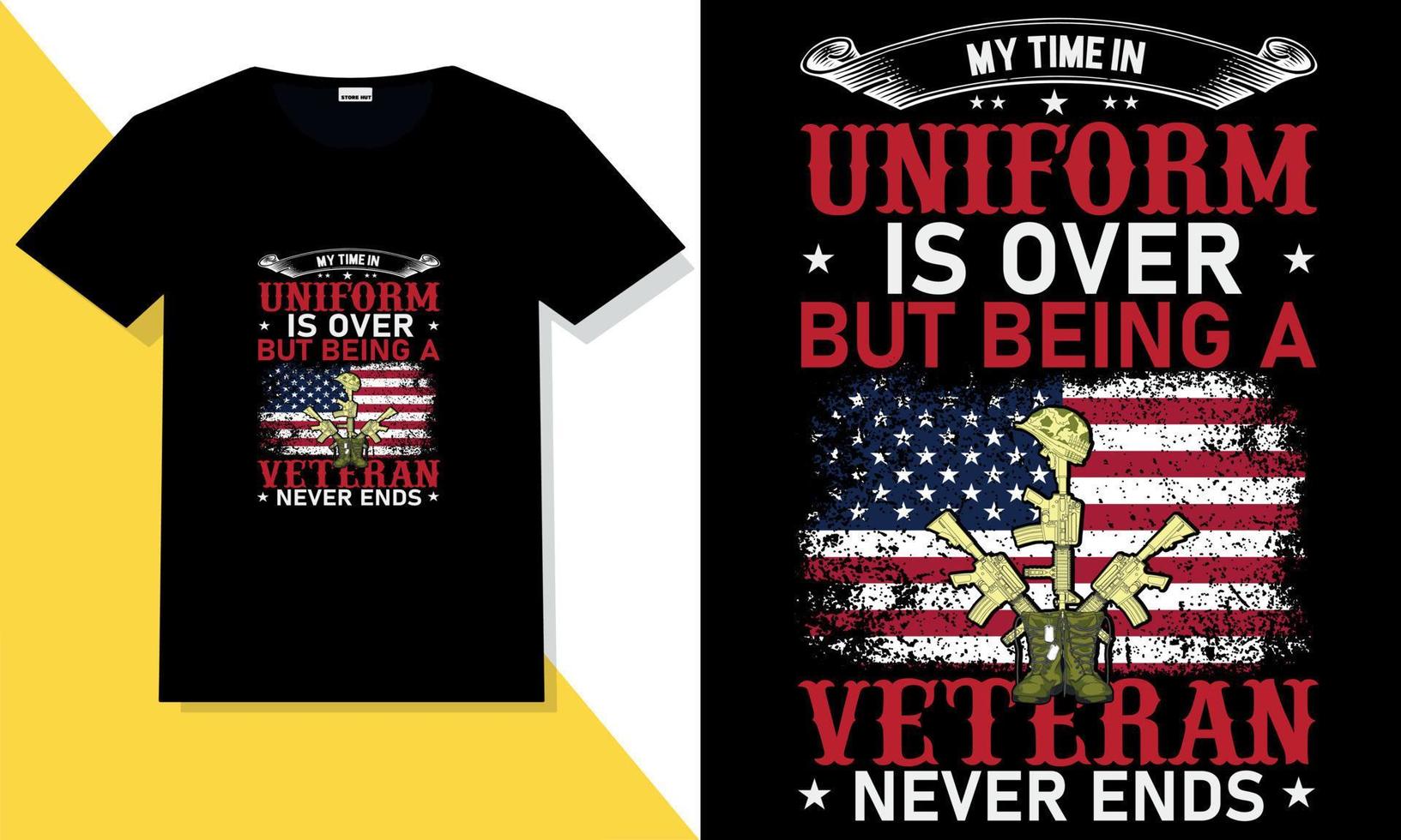 trendiger veteranen-t-shirt-designvektor vektor