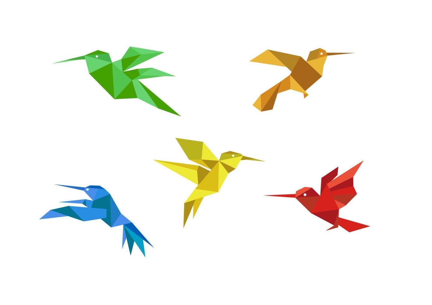 Origami-Kolibris-Set vektor
