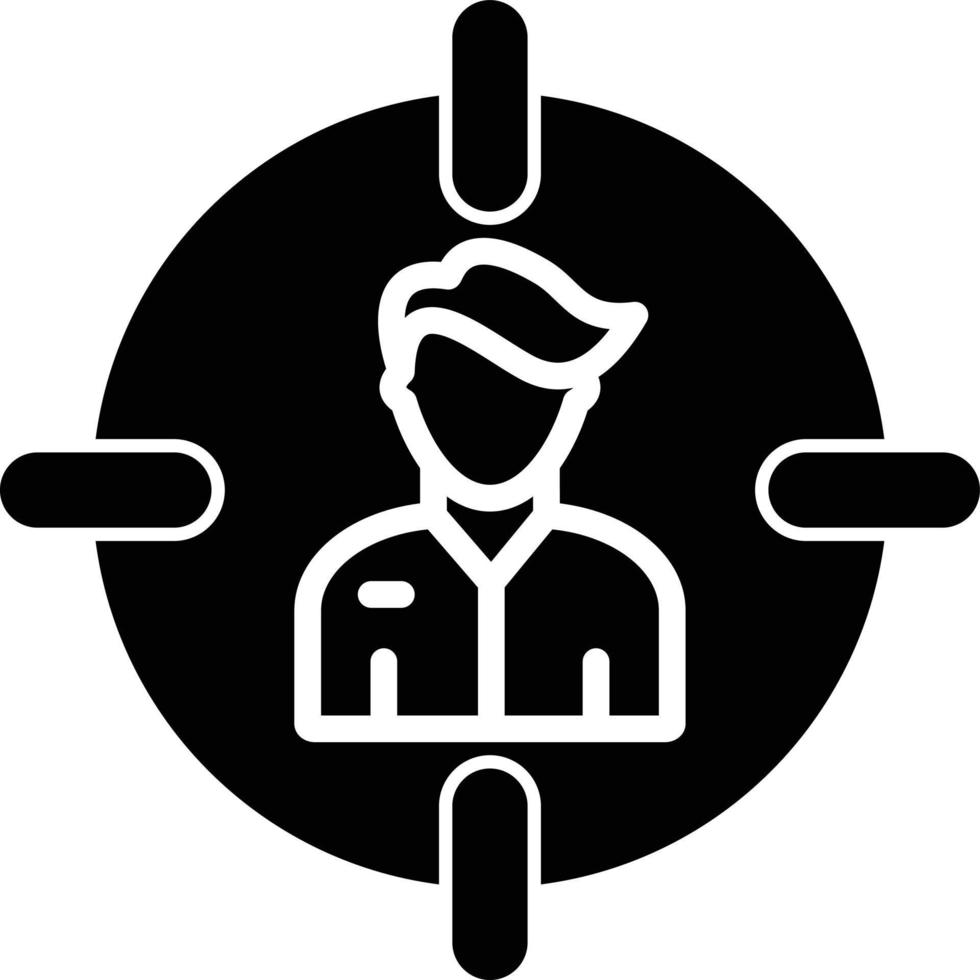 Zielgruppen-Glyphen-Symbol vektor