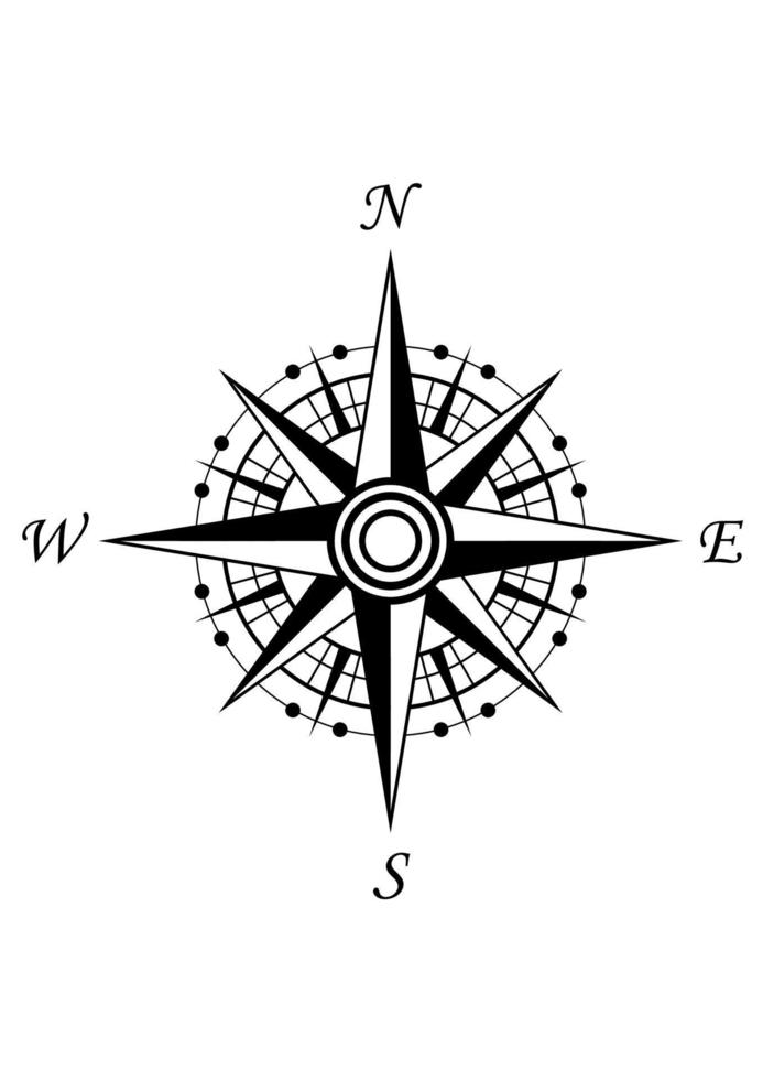 Kompasssymbol, Windrose vektor