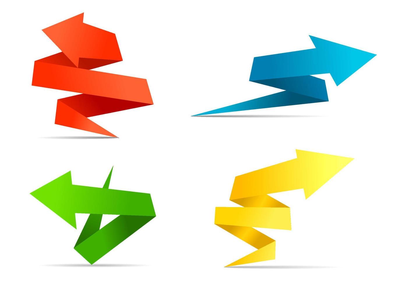 Origami-Pfeilbanner und Etiketten vektor