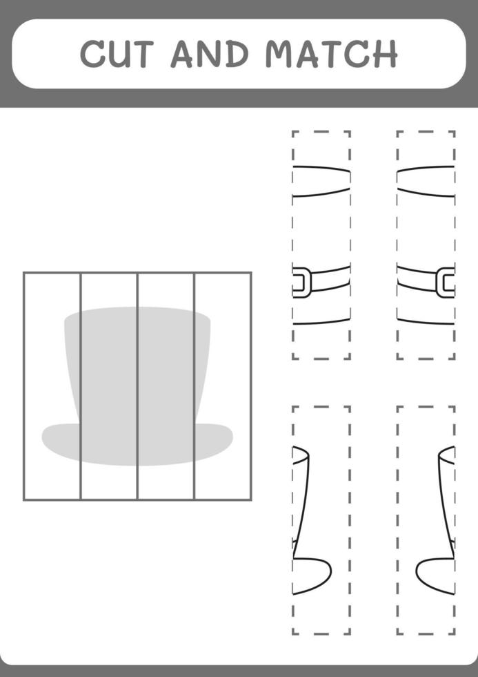 schneiden und passen teile von st. Patrick's Day Hut, Spiel für Kinder. Vektorillustration, druckbares Arbeitsblatt vektor