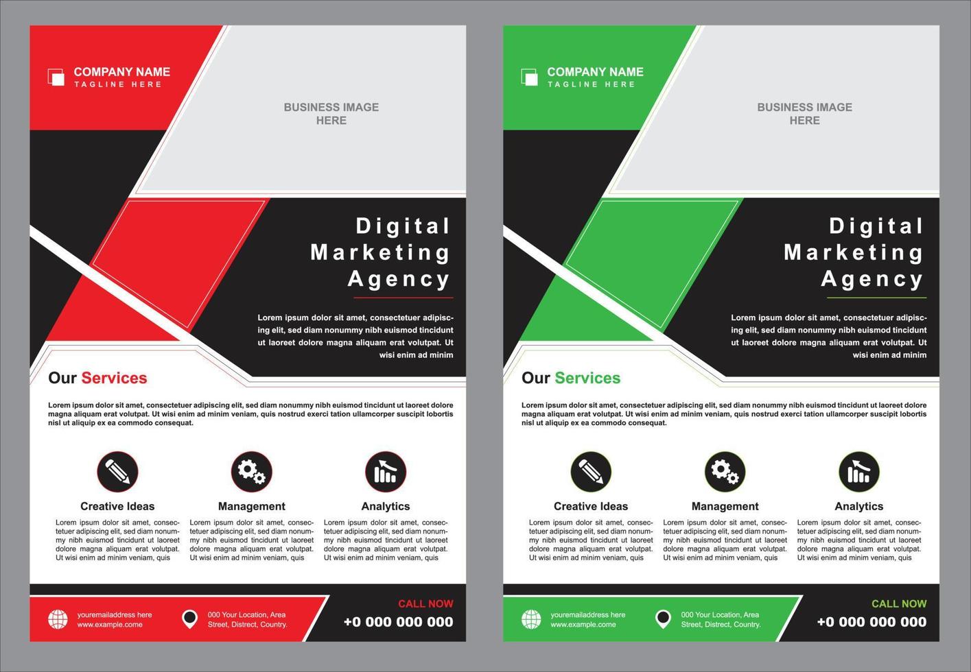 design av flygblad för digital marknadsföring vektor