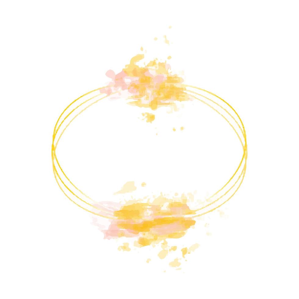 vattenfärg stänk med gyllene lyx geometrisk ramar, lyx guld ramar, eller gränser för bröllop inbjudningar och bröllop kort vektor