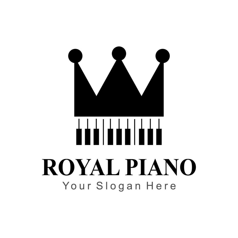 kunglig piano logotyp vektor