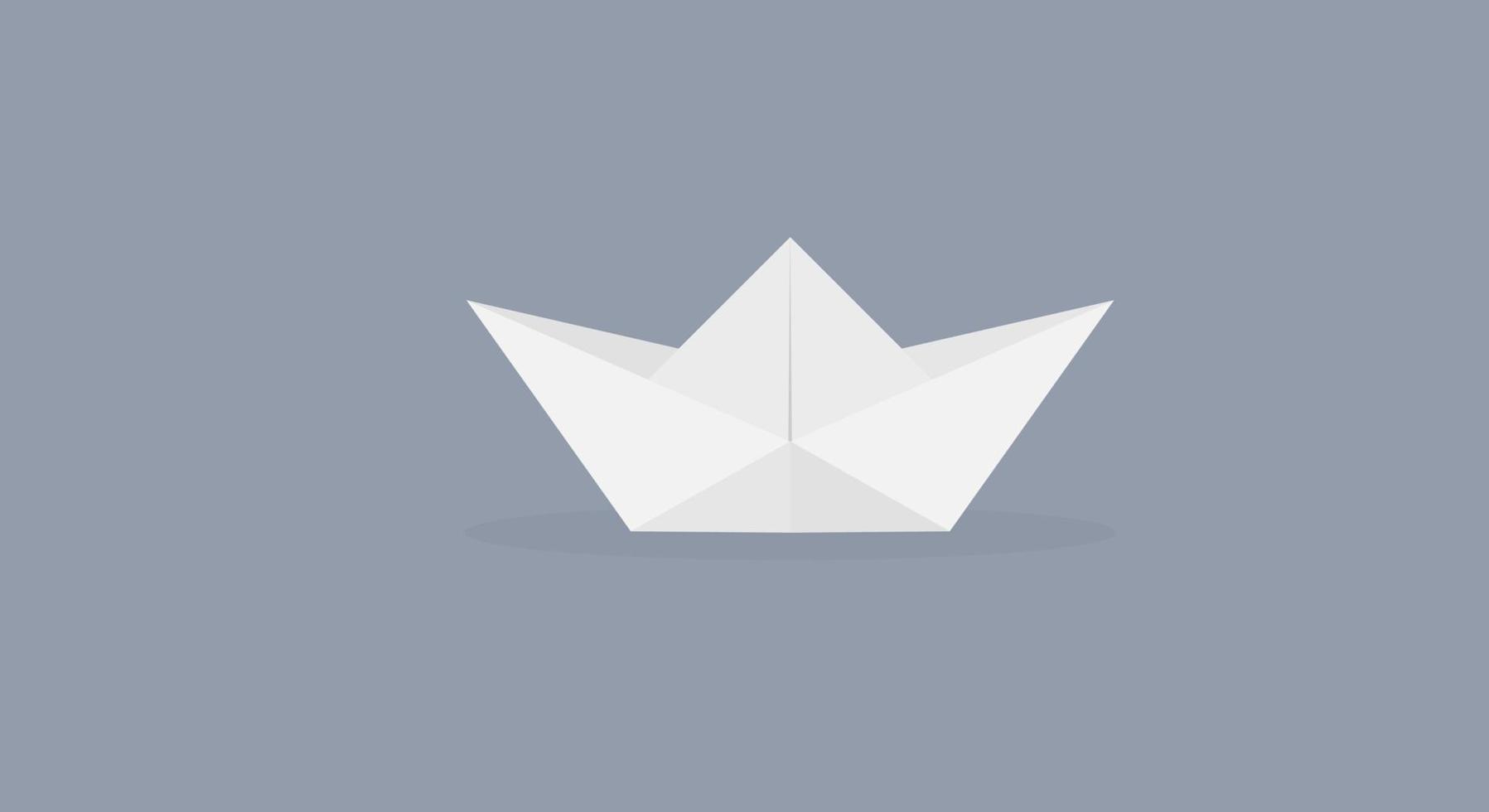 vikta papper båt, origami vektor uppsättning isolerat på blå bakgrund. vektor illustration