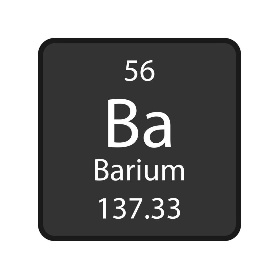 barium symbol. kemiskt element i det periodiska systemet. vektor illustration.