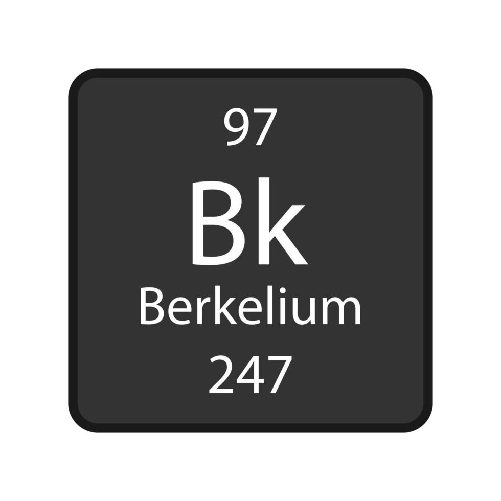 berkelium symbol. kemiskt element i det periodiska systemet. vektor illustration.