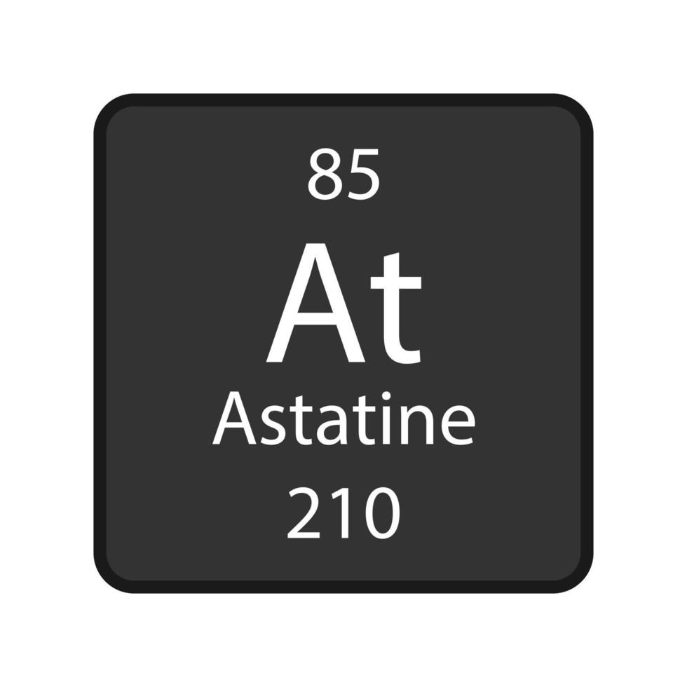 astatin symbol. kemiskt element i det periodiska systemet. vektor illustration.