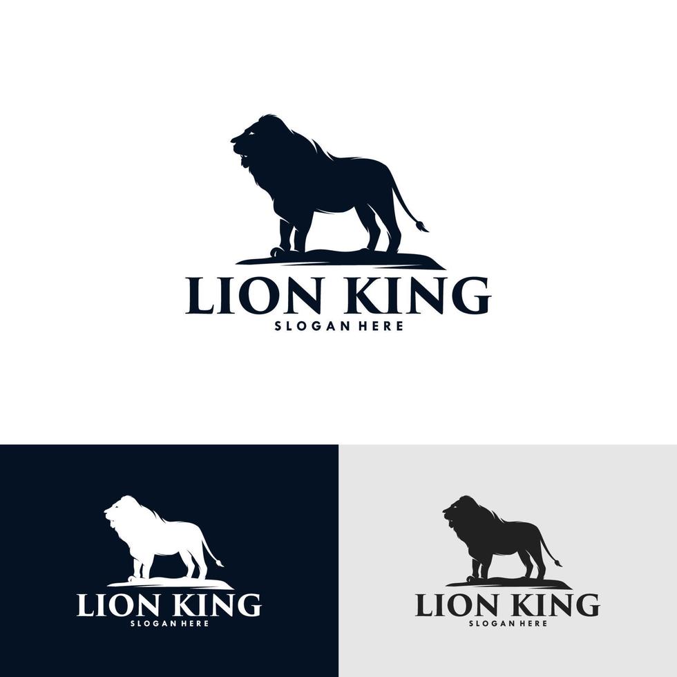 König der Löwen Illustration Logo-Design-Vorlagen Premium-Vektor vektor