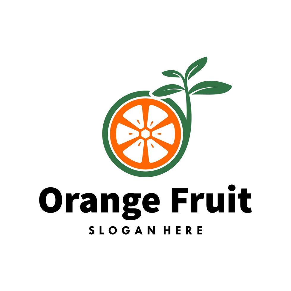 Orangenfrucht-Logo-Vorlage-Design-Vektor vektor