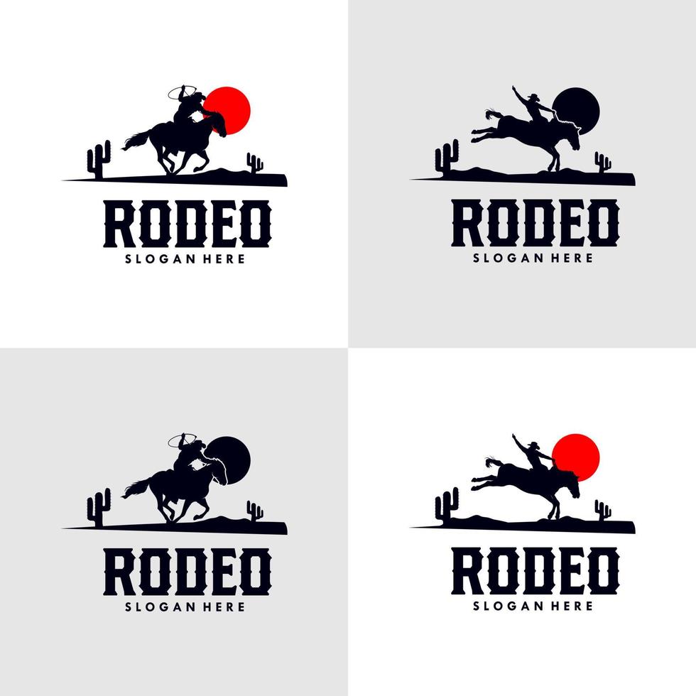 Rodeo-Cowboy-Reitpferd auf einem Holzschild vektor