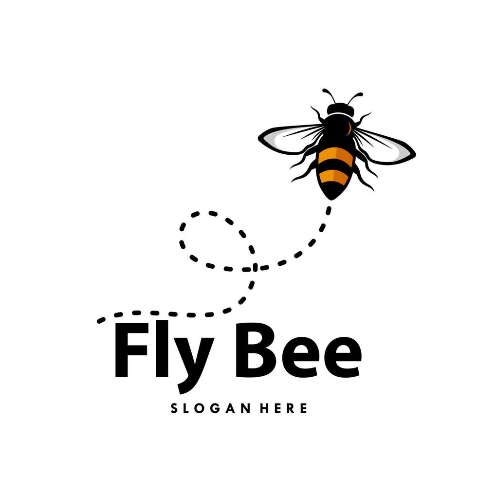 Fliegenbienen-Logo-Design-Vorlage vektor