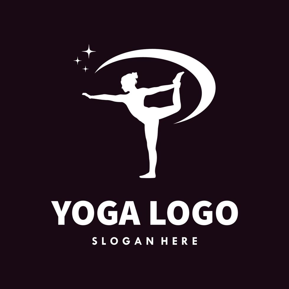 yoga logotyp mall design premie vektor